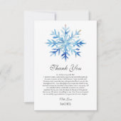 Carte De Remerciements Flocon de neige Noël Hiver Thème Fête des mariées (Devant)