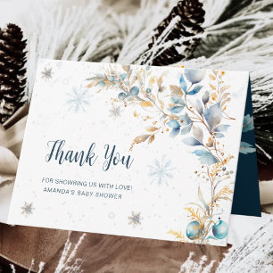 Carte De Remerciements Flocons de neige modernes Hiver froid Baby Shower
