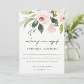 Carte De Remerciements Flora rose rose pâle à l'aquarelle (Debout devant)