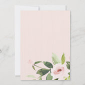 Carte De Remerciements Flora rose rose pâle à l'aquarelle (Dos)