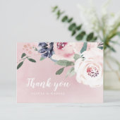 Carte De Remerciements Floraison d'aquarelle botanique (Debout devant)