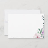 Carte De Remerciements Floraison d'aquarelle botanique violet fleurie (Dos)