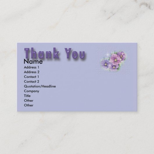 Carte de remerciements floral (Devant)