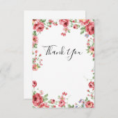 Carte de remerciements floral (Devant / Derrière)