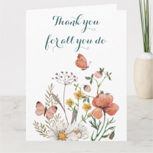 Carte de remerciements floral