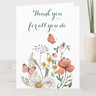 Carte de remerciements floral