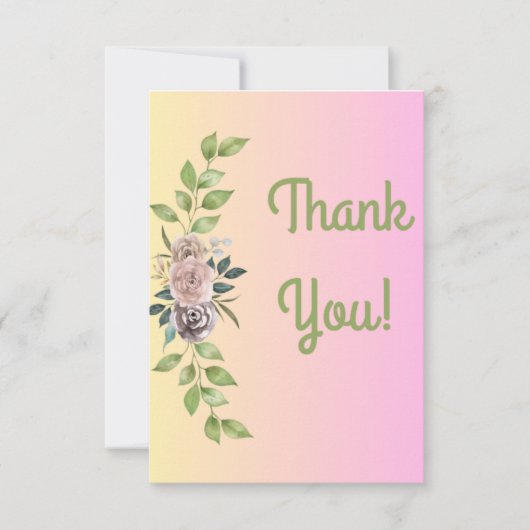 Carte de remerciements floral (Devant)