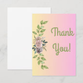 Carte de remerciements floral (Devant / Derrière)