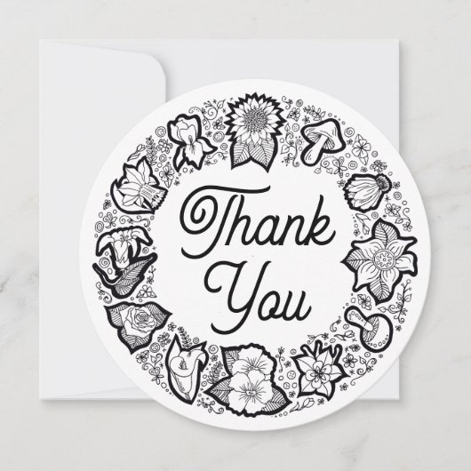 Carte de remerciements floral (Devant)