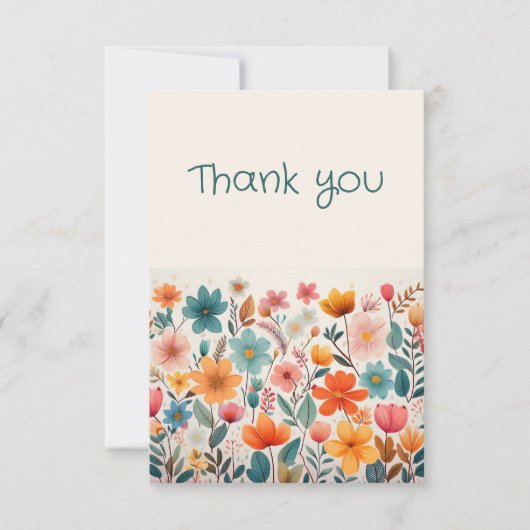 Carte de remerciements floral (Devant)