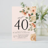 Carte De Remerciements Floral 40e anniversaire (Debout devant)