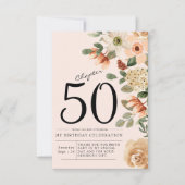 Carte De Remerciements Floral 50e anniversaire (Devant)