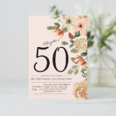 Carte De Remerciements Floral 50e anniversaire (Debout devant)