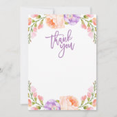 Carte de remerciements floral aquarelle (Devant)