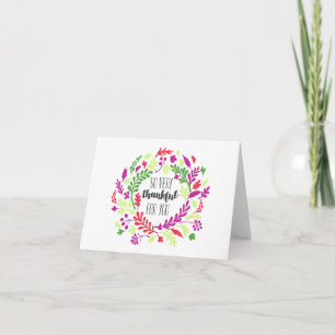 Carte de remerciements Floral Aquarelle // Ressort