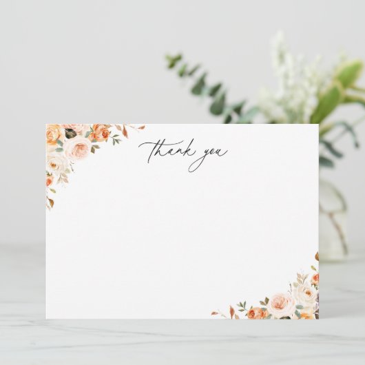 Carte De Remerciements Floral Automnal Terreux (Debout devant)