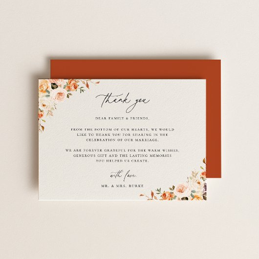 Carte De Remerciements Floral Automnal Terroir 