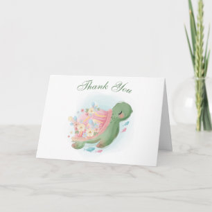 Carte de remerciements Floral Baby shower de tortu