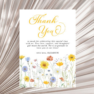 Carte De Remerciements Floral Baby shower fleur sauvage