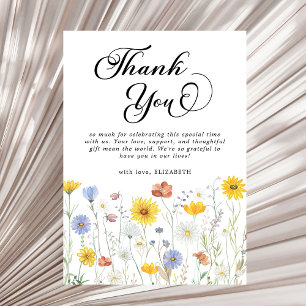 Carte De Remerciements Floral Baby shower fleur sauvage