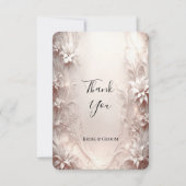 Carte de remerciements floral blanc d'ivoire (Devant)
