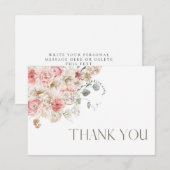 Carte de remerciements floral blanc et blanc (Devant / Derrière)