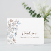 Carte De Remerciements Floral bleu (Debout devant)