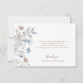 Carte De Remerciements Floral bleu (Dos)