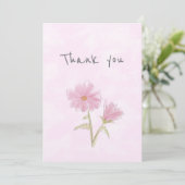 Carte de remerciements floral bleu et rose personn (Debout devant)