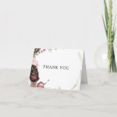 Carte de remerciements Floral Boho de Bourgogne (Devant)