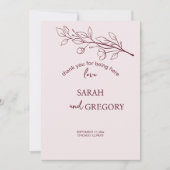 Carte de remerciements Floral Boho simple (Devant)