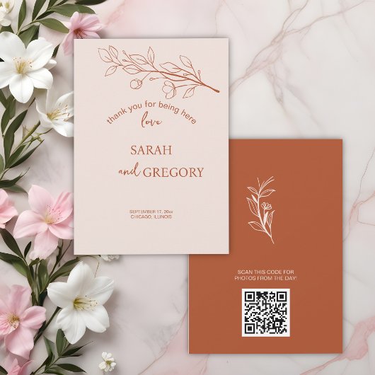 Carte de remerciements Floral Boho simple