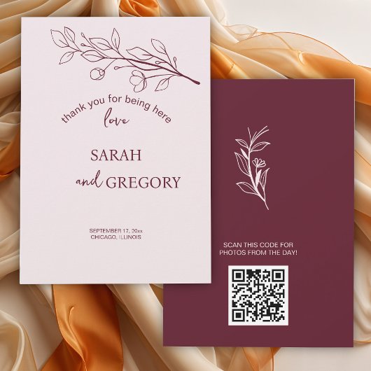 Carte de remerciements Floral Boho simple