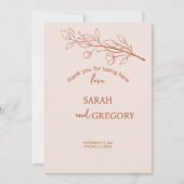 Carte de remerciements Floral Boho simple (Devant)