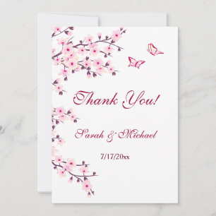 Carte De Remerciements Floral Cherry Blossom Mariage Photo