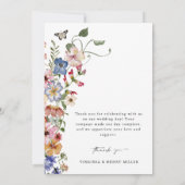 Carte de remerciements floral coloré (Dos)