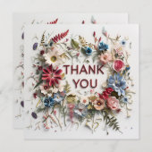 Carte De Remerciements Floral coloré (Devant / Derrière)