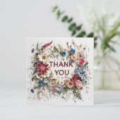 Carte De Remerciements Floral coloré (Debout devant)