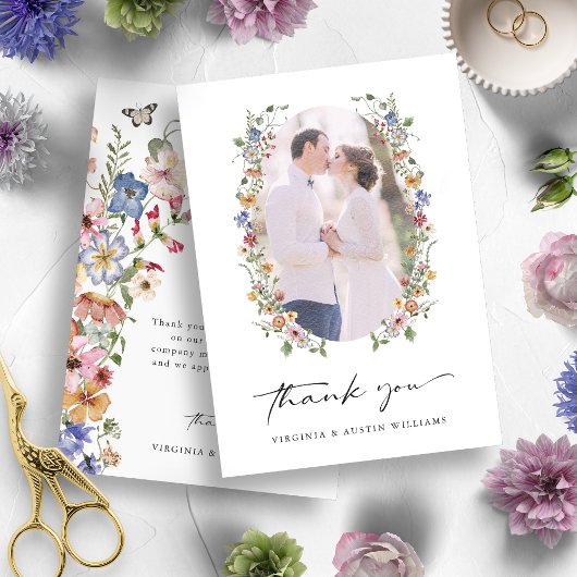 Carte de remerciements floral coloré