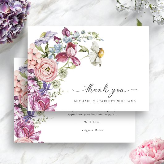 Carte De Remerciements Floral coloré