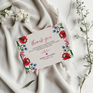 Carte De Remerciements Floral coloré mexicain Mariage moderne