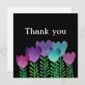 Carte De Remerciements Floral coloré mignon (Devant / Derrière)