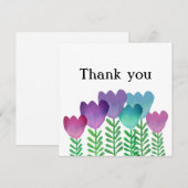 Carte De Remerciements Floral couleur Whimsical (Devant / Derrière)