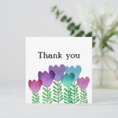 Carte De Remerciements Floral couleur Whimsical (Debout devant)