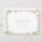 Carte De Remerciements Floral Crest Aquarelle Monogramme Mariage (Dos)