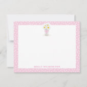Carte De Remerciements Floral Daises Mason Jar Vase Girls papeterie (Devant)