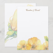 Carte de remerciements floral d'aquarelle (Devant / Derrière)