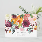 Carte de remerciements floral d'automne (Debout devant)