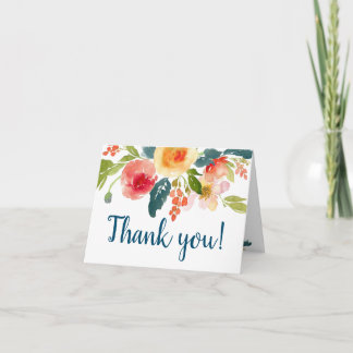 Carte de remerciements floral de Fête de la mariée
