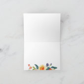 Carte de remerciements floral de Fête de la mariée (Intérieur)